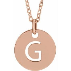 14K ROSE INITIAL G 16-18" NECKLACE