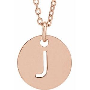 14K ROSE INITIAL J 16-18" NECKLACE