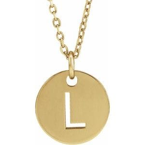 14K YELLOW INITIAL L 16-18" NECKLACE