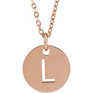 14K ROSE INITIAL L 16-18" NECKLACE
