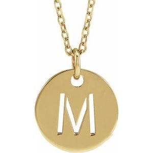 14K YELLOW INITIAL M 16-18" NECKLACE