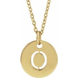 14K YELLOW INITIAL O 16-18" NECKLACE