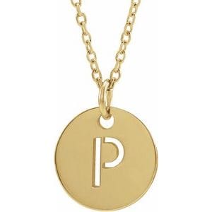14K YELLOW INITIAL P 16-18" NECKLACE