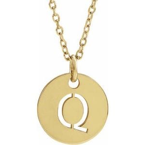 14K YELLOW INITIAL Q 16-18" NECKLACE