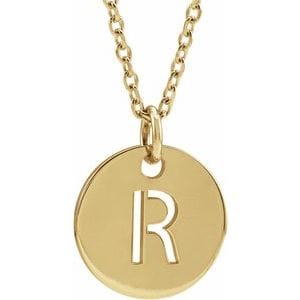 14K YELLOW INITIAL R 16-18" NECKLACE