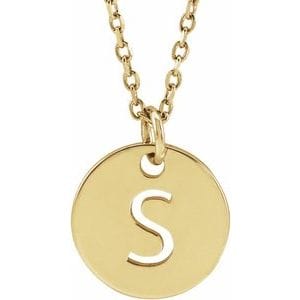 14K YELLOW INITIAL S 16-18" NECKLACE