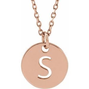 14K ROSE INITIAL S 16-18" NECKLACE