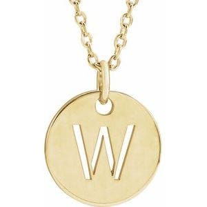 14K YELLOW INITIAL W 16-18" NECKLACE