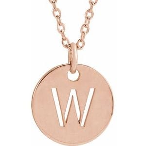 14K ROSE INITIAL W 16-18" NECKLACE