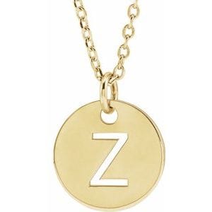 14K YELLOW INITIAL Z 16-18" NECKLACE