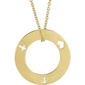 14K YELLOW ENGRAVABLE PIERCED LOOP 16-18" NECKLACE