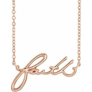 14K ROSE FAITH 18" NECKLACE