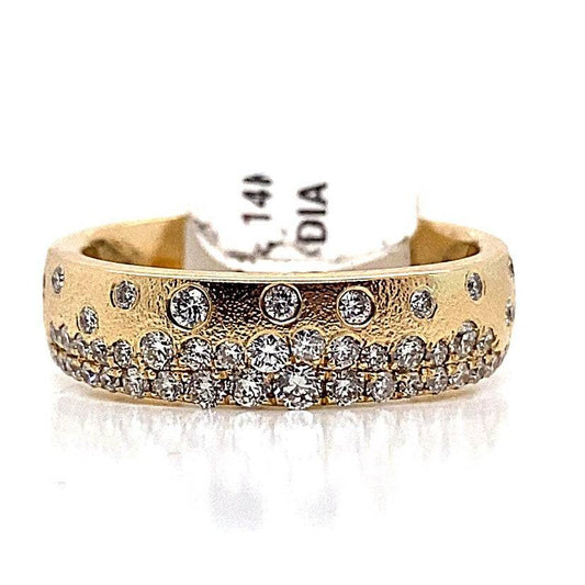 14K YELLOW GOLD .52CT TW NATURAL DIAMONDS SPRINKLE STYLE BAND