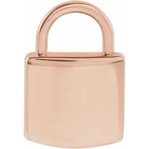 14K ROSE ENGRAVABLE LOCK PENDANT