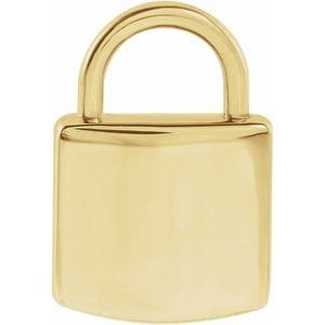 14K YELLOW ENGRAVABLE LOCK PENDANT