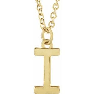 14K YELLOW INITIAL I DANGLE 16" NECKLACE