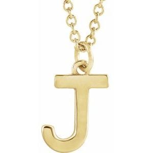 14K YELLOW INITIAL J DANGLE 16" NECKLACE