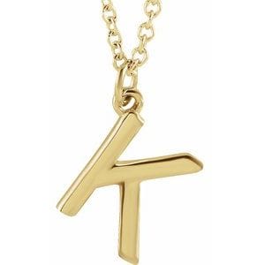 14K YELLOW INITIAL K DANGLE 16" NECKLACE