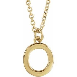 14K YELLOW INITIAL O DANGLE 16" NECKLACE