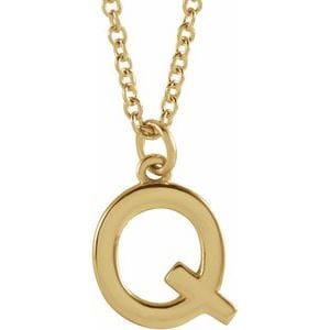 14K YELLOW INITIAL Q DANGLE 18" NECKLACE