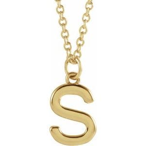 14K YELLOW INITIAL S DANGLE 16" NECKLACE