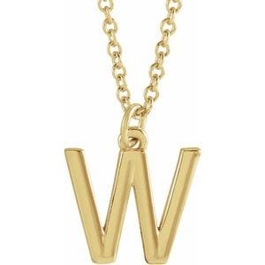 14K YELLOW INITIAL W DANGLE 18" NECKLACE