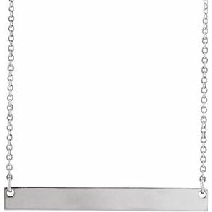 PLATINUM ENGRAVABLE BAR 16" NECKLACE