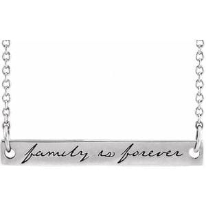 PLATINUM FAMILY IS FOREVER BAR 18" NECKLACE