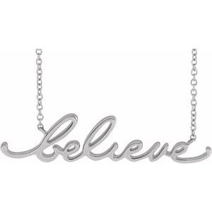 PLATINUM BELIEVE 16" NECKLACE