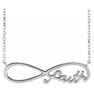 PLATINUM INFINITY-INSPIRED FAITH 18" NECKLACE
