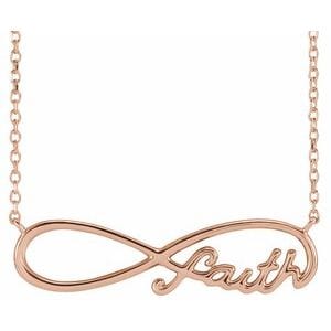 14K ROSE INFINITY-INSPIRED FAITH 18" NECKLACE