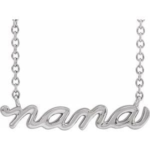 14K WHITE 19.57X4.61 MM NANA 18" NECKLACE