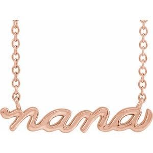 14K ROSE 19.57X4.61 MM NANA 18" NECKLACE