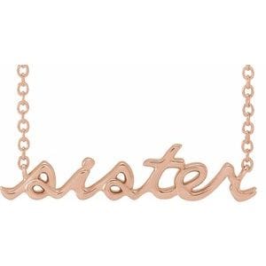 14K ROSE SISTER 18" NECKLACE
