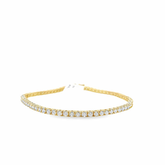 14KY 3.22CTW NATURAL RBC DIAMOND ACCENT TENNIS BRACELET