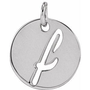 PLATINUM SCRIPT INITIAL F PENDANT