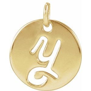 14K YELLOW SCRIPT INITIAL Y PENDANT
