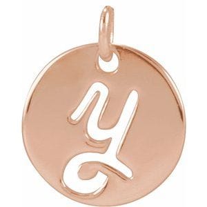 14K ROSE SCRIPT INITIAL Y PENDANT
