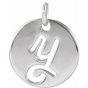 PLATINUM SCRIPT INITIAL Y PENDANT