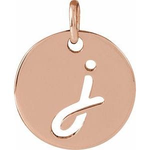 14K ROSE SCRIPT INITIAL J PENDANT