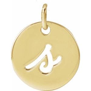 14K YELLOW SCRIPT INITIAL S PENDANT