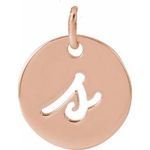 14K ROSE SCRIPT INITIAL S PENDANT