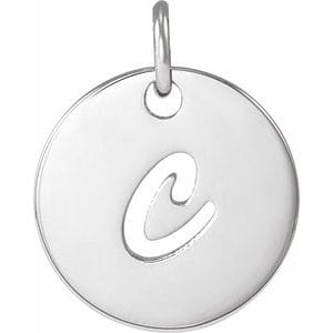 PLATINUM SCRIPT INITIAL C PENDANT