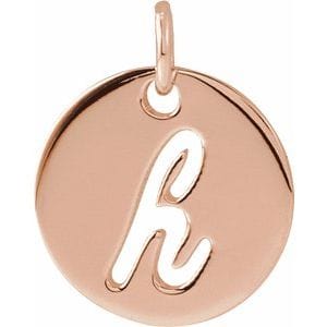 14K ROSE SCRIPT INITIAL H PENDANT