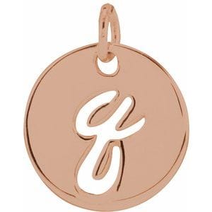 14K ROSE SCRIPT INITIAL Q PENDANT