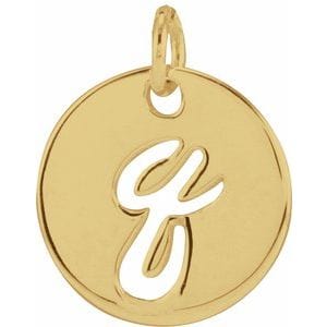 14K YELLOW SCRIPT INITIAL Q PENDANT