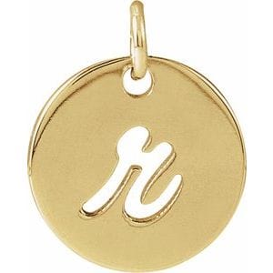 14K YELLOW SCRIPT INITIAL R PENDANT