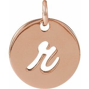 14K ROSE SCRIPT INITIAL R PENDANT