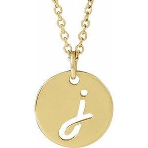 14K YELLOW SCRIPT INITIAL J 16-18" NECKLACE