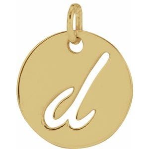 14K YELLOW SCRIPT INITIAL D PENDANT